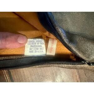 LANGUAGE 100% Genuine Leather Fringe Hem Top – Black – Size Small – Boho Luxe